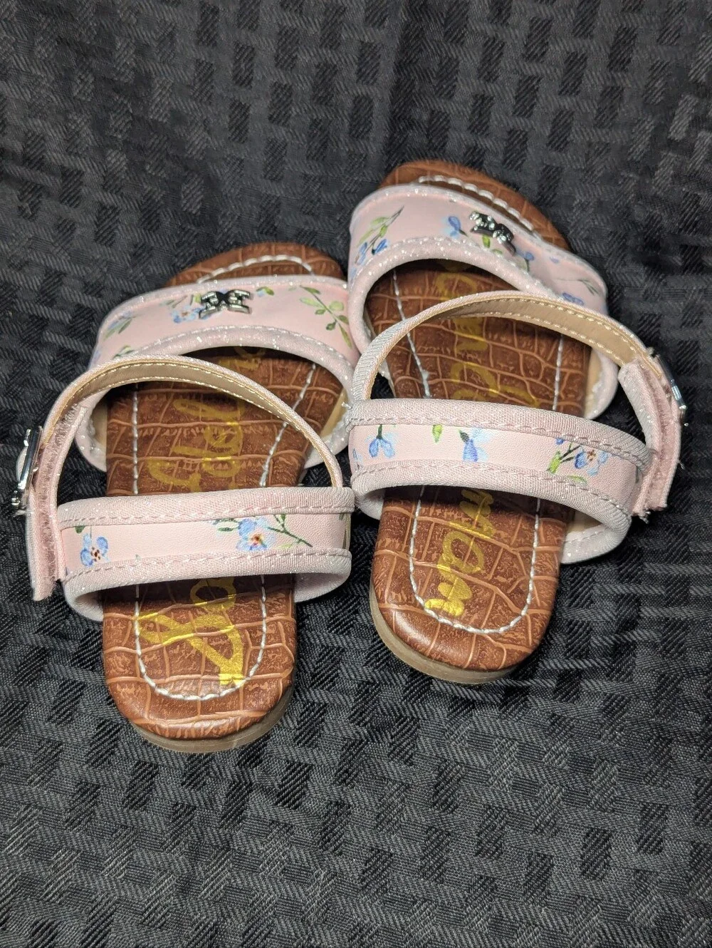 Pink & Sparkly Floral Sam Edelman Sandals.